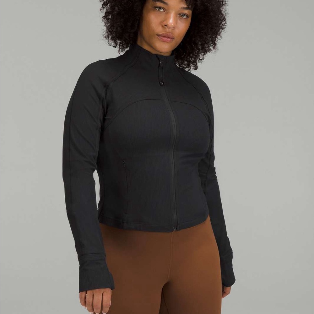 Lululemon Ribbed Nulu Cropped Define Jacket sz10 Black #0080